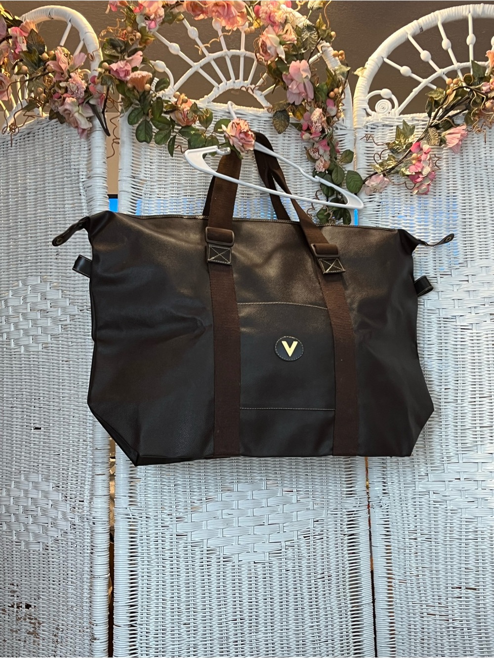 Mario Valentino Italy Large Brown Tote Bag Travel Work Purse